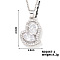 Elegant and Unique Style Brass & Glass Lock Collar Heart Pendant Necklaces for Women, Platinum, Clear, 15.75 inch(40cm)