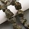 Raw Rough Natural Pyrite Beads Strands, Nuggets, with Seed Beads, 14~28x15~25x10~27mm, Hole: 1.2~1.4mm, about 9~10pcs/strand, 7.76''~8.07''(19.7~20.5cm)