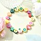 Handmade Polymer Clay Fruit Theme Beaded Stretch Bracelets for Women, Colorful, Inner Diameter: 2 inch(5cm)