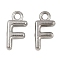 304 Stainless Steel Charms, Polished, Stainless Steel Color, Letter F, 9x4.5x2mm, Hole: 1.2mm