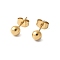 304 Stainless Steel Stud Earrings for Women, Round, Golden, 5mm