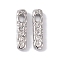 Brass Pendants, Rectangle, Real Platinum Plated, 18.5x4.6x3mm, Hole: 2.4mm
