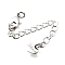 Brass Micro Pave Cubic Zirconia End With Chain, Lead Free & Cadmium Free, Rack Plating, Lasting Plated, Platinum, 67mm
