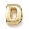 Brass Beads, Long-Lasting Plated, Rack Plating, Lead Free & Cadmium Free, Real 18K Gold Plated, Letter D, 21.5x16x7mm, Hole: 18x4mm