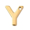 304 Stainless Steel Charms, Letter Charms, Ion Plating(IP), Real 18K Gold Plated, Letter Y, 11x8x0.8mm, Hole: 1.2mm