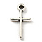 Tibetan Style Alloy Pendants, Cross, Antique Silver, 12.5x7x2mm, Hole: 1mm, 2083pcs/500g