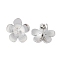 Non-Tarnish 304 Stainless Steel Stud Earrings, Flower, Stainless Steel Color, 19.5x20mm