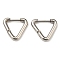 Tarnish Resistant Stainless Steel Huggie Hoop Earrings, 304 Stainless Steel Needle with 201 Stainless Steel Ring, Triangle, Stainless Steel Color, 15x17x2.5mm
