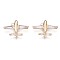 Brass Micro Pave Clear Cubic Zirconia Pendants, Cadmium Free & Nickel Free & Lead Free, Passenger Plane, Real 18K Gold Plated, 13x17x2.5mm, Hole: 1.2mm