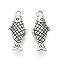 Tibetan Style Alloy Pendants, Fish Charms, Antique Silver, 20x8.5x2.8mm, Hole: 1.6mm, about 1111pcs/1000g