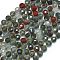 Natural African Bloodstone Beads Strands, with Seed Beads, Faceted, Flat Round, 6~6.5x4mm, Hole: 1mm, about 50pcs/strand, 15.35''(39cm)
