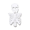 Opaque Acrylic Big Pendants, with Platinum Iron Loop, Skeleton Charms, White, 68x38x6mm, Hole: 1.5mm
