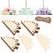 26Pcs Unfinished Wood Slices, Wood Cutouts, Sun, 1 Bundle Jute Cord, Cornsilk, 4.95x10x0.15cm, Hole: 3mm