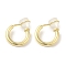 Brass Clip-on Earrings for Women Men, with Silicone, Round Ring, Real 14K Gold Plated, 15x2mm