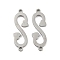 Non-Tarnish 304 Stainless Steel Connector Charms, Letter.S, Stainless Steel Color, 19x7.5x1mm, Hole: 1.2mm