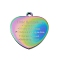 201 Stainless Steel Pendants, Message Charm, Heart Charm, Rainbow Color, 37x35x1.8mm, Hole: 3.5mm