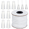 1Roll Nylon Thread, with 10Pcs Plastic Clock Blinds, White, 2mm, 50m/roll