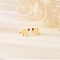 925 Sterling Silver Cubic Zirconia Stud Earrings, Golden, Gingerbread Man, 6x7mm