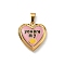 304 Stainless Steel Locket Pendants, Ion Plating(IP), Heart with Pattern Charms, Pink, 25x22.5x5.5mm, Hole: 8x4mm, Inner Diameter: 16.5x16.5mm