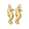 Brass Pendants, with Jump Ring, Rack Plating, Long-Lasting Plated, Lead Free & Cadmium Free, Real 18K Gold Plated, Sea Horse, 26x10.5x3.5mm, Hole: 3.5mm