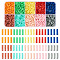 80G 10 Colors Baking Painted Glass Twist Bugle Beads, Round Hole, Mixed Color, 7x2mm, Hole: 0.8mm, 8g/color