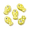 Handmade Porcelain Beads, Fish, Famille Rose Porcelain, Yellow Green, 19x11~12x7.5~8mm, Hole: 2mm
