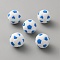Silicone Beads, Football, Deep Sky Blue, 15mm, Hole: 2.5mm