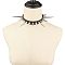 Gothic Style Alloy Spiked Rivet Imitation Leather Choker Necklaces, Platinum, Black, 16.93 inch(43cm)