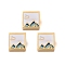 Ion Plating(IP) 304 Stainless Steel Enamel Beads, Square with Mountain, Golden, 8x8x3.5mm, Hole: 2mm