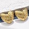 304 Stainless Steel Stud Earrings, Ion Plating(IP), Real 18K Gold Plated, Heart, 18x20.5mm