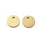 304 Stainless Steel Charms, Flat Round Charm, Ion Plating(IP), Real 14K Gold Plated, 10x1mm, Hole: 1.7mm