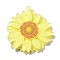 Printed Transparent Acrylic Pendants, 3D Flower Charms, Yellow, 42.5x40x4mm, Hole: 1.5mm