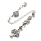 Alloy Tree Dowsing Pendulums, with Rack Plating Brass Findings and Synthetic Quartz Crystal Beads, 187mm