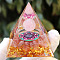 Orgonite Pyramid Resin Energy Generators, Reiki Rose Quartz Chips Inside for Home Office Desk Decoration, 50mm