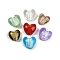 Handmade Silver Foil Lampwork Glass Beads, Heart, Mixed Color, 14.5~15.5x15~15.5x9~10mm, Hole: 1.8mm