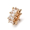 Brass Micro Pave Clear Cubic Zirconia Beads, Flat Round, Cadmium Free & Lead Free, Rack Plating, Long-Lasting Plated, Golden, 10x4.5mm, Hole: 1.6mm
