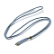 2.5MM Adjustable Braided Nylon Cords Necklace Making, with Golden Brass Finding, Light Steel Blue, 27.56 inch(70cm)