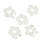 Natural Quartz Crystal European Beads, Rock Crystal Flower Large Hole Beads, 14~15x14~15x5.5~6mm, Hole: 5mm