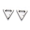 Tarnish Resistant 304 Stainless Steel Triangle Huggie Hoop Earrings, Stainless Steel Color, 13x14.5x3mm, Pin: 1mm