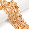 Natural Citrine Beads Strands, Nuggets, with Seed Beads, 8.5~12.5x7~10x5.5~7.5mm, Hole: 0.9mm, about 38pcs/strand, 16.26 inch(41.3cm)
