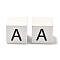 Wood European Beads, Large Hole Beads, Cube with Letter, Letter A, 30.5x30.5x29.5~30.5mm, Hole: 5mm
