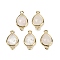 Natural Quartz Crystal Faceted Connector Charms, Rack Plating Brass Rock Crystal Teardrop Links, Golden, 16.5x9.5x4mm, Hole: 1.4mm