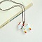 Porcelain Pendant Adjustable Imitation Leather Cord Necklaces for Women, Colorful, Deer, 19.69 inch(50cm)