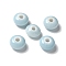 Handmade Porcelain Beads, Rondelle, Light Blue, 12x7mm, Hole: 3.3mm