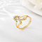 Brass Micro Pave Cubic Zirconia Finger Rings, for Women, Letter X, US Size 3(14mm)