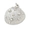 Brass with ABS Imitation Pearl Pendants, Shell Shape Charms, With Jump Ring, Platinum, 30x28x7mm, Hole: 3mm