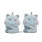 Flocky Resin Pendants, Cat & Fish, with Platinum Iron Loop, Light Blue, 29.5x23.5x21mm, Hole: 2mm