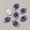 Alloy Enamel Pendants, Platinum, Skull, Medium Slate Blue, 22.5x13.5x2mm, Hole: 1.8mm