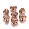 CCB Plastic Beads, Heart, Red Copper, 24x28x15mm, Hole: 2mm