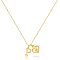 Brass Initial and Heart Pendant Necklaces for Women, Real 14K Gold Plated, Letter P, 15.75 inch(40cm)